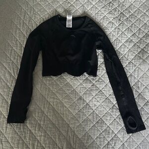 Black Gymshark Long Sleeve Crop Top